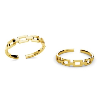 Inel Linked Chain Ring din argint 925 placat cu aur de 18K, reglabil