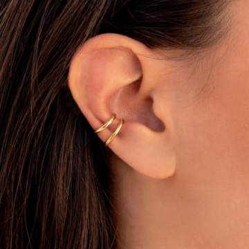 Cercei ear cuff, din argint 925 placati cu aur de 18K