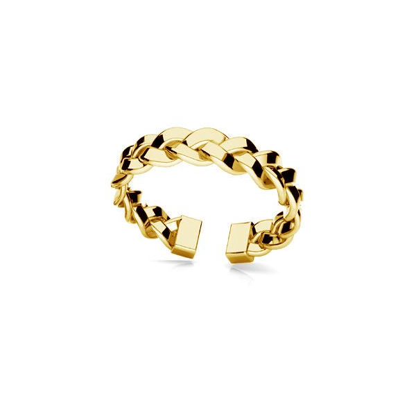 Inel Woven Ring din argint 925 placat cu aur de 18K, reglabil