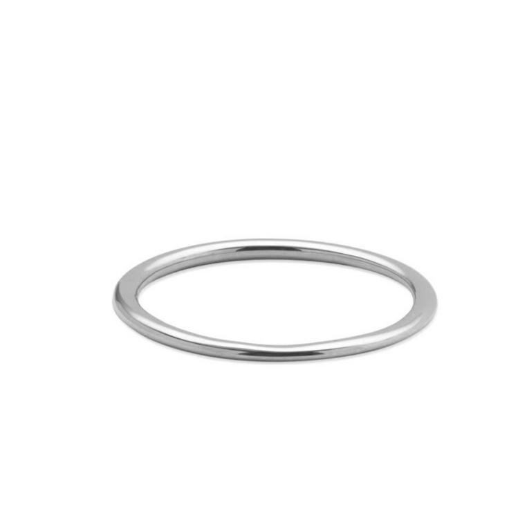 Inel subtire, Stacking Ring, argint 925 placat cu platina, marimea 55